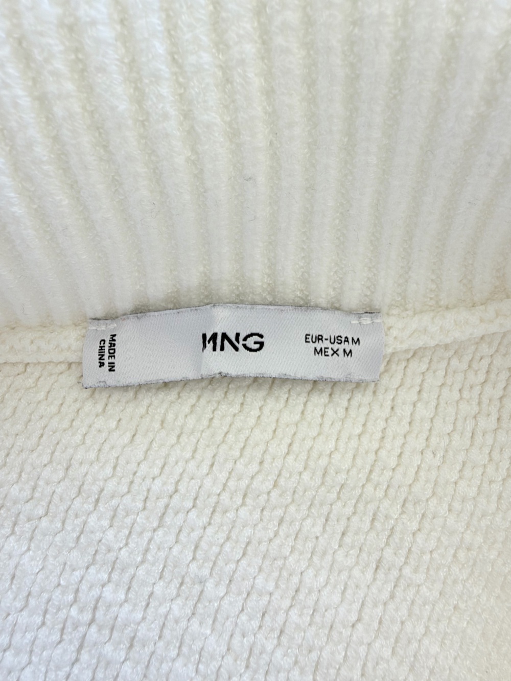Mango White Quarter Zip Crewneck Sweater with Black Stripes - Picture 13 of 16